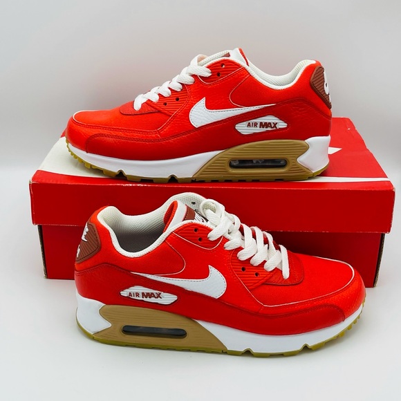 Women’s Nike Air Max 90 Orange Red Color Sneaker 7 - Picture 2 of 10